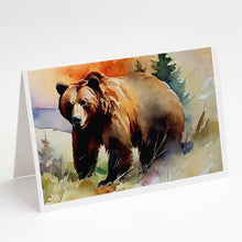 Load image into Gallery viewer, Grizzly Bear Greeting Cards - Blank Note Cards – 8-Pack of Artist-Designed Cards with Envelopes