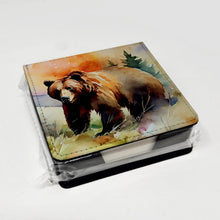 Load image into Gallery viewer, Grizzly Bear PU Leather Note Paper Holder