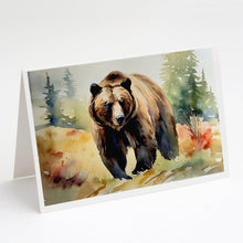 Load image into Gallery viewer, Grizzly Bear Greeting Cards - Blank Note Cards – 8-Pack of Artist-Designed Cards with Envelopes