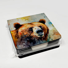 Load image into Gallery viewer, Grizzly Bear PU Leather Note Paper Holder