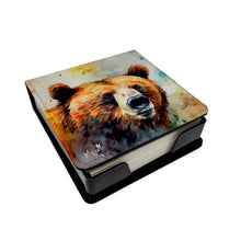 Load image into Gallery viewer, Grizzly Bear PU Leather Note Paper Holder