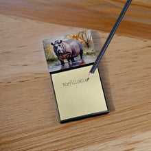 Load image into Gallery viewer, Hippopotamus Sticky Note Holder- Refiilable Desk Accessory Note Pad