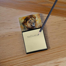 Load image into Gallery viewer, Lion Sticky Note Holder- Refiilable Desk Accessory Note Pad
