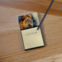 Load image into Gallery viewer, Lion Sticky Note Holder- Refiilable Desk Accessory Note Pad
