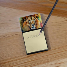 Load image into Gallery viewer, Lion Sticky Note Holder- Refiilable Desk Accessory Note Pad