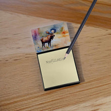 Load image into Gallery viewer, Moose Sticky Note Holder- Refiilable Desk Accessory Note Pad