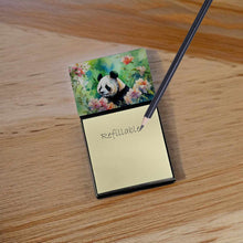 Load image into Gallery viewer, Panda Sticky Note Holder- Refiilable Desk Accessory Note Pad