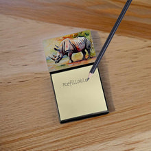 Load image into Gallery viewer, Rhinoceros Sticky Note Holder- Refiilable Desk Accessory Note Pad