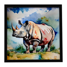 Load image into Gallery viewer, Rhinoceros Framed Metal Print