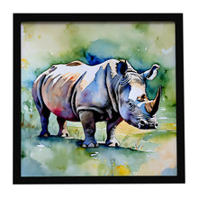Load image into Gallery viewer, Rhinoceros Framed Metal Print