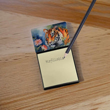 Load image into Gallery viewer, Tiger Sticky Note Holder- Refiilable Desk Accessory Note Pad