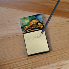 Load image into Gallery viewer, Turtles Tortoises Sticky Note Holder- Refiilable Desk Accessory Note Pad