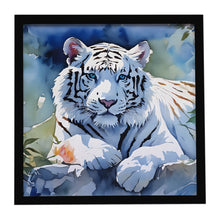 Load image into Gallery viewer, White Tiger Framed Metal Print