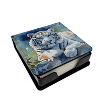 Load image into Gallery viewer, White Tiger PU Leather Note Paper Holder