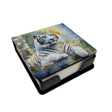 Load image into Gallery viewer, White Tiger PU Leather Note Paper Holder