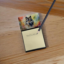 Load image into Gallery viewer, Wolves Wolf  Sticky Note Holder- Refiilable Desk Accessory Note Pad
