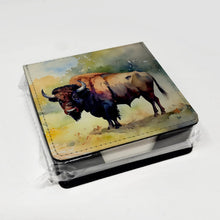 Load image into Gallery viewer, Wood Bison PU Leather Note Paper Holder