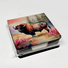 Load image into Gallery viewer, Wood Bison PU Leather Note Paper Holder