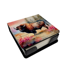 Load image into Gallery viewer, Wood Bison PU Leather Note Paper Holder