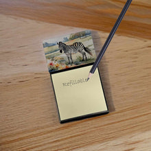Load image into Gallery viewer, Zebra Sticky Note Holder- Refiilable Desk Accessory Note Pad