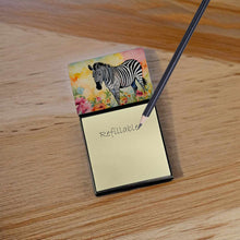 Load image into Gallery viewer, Zebra Sticky Note Holder- Refiilable Desk Accessory Note Pad