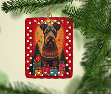 Load image into Gallery viewer, Airedale Terrier Holiday Christmas Porcelain Ornament