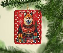 Load image into Gallery viewer, Akita Holiday Christmas Porcelain Ornament