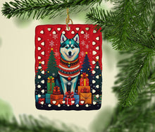 Load image into Gallery viewer, Alaskan Klee Kai Holiday Christmas Porcelain Ornament