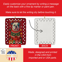 Load image into Gallery viewer, American Bulldog Holiday Christmas Porcelain Ornament