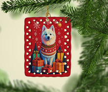 Load image into Gallery viewer, American Eskimo Holiday Christmas Porcelain Ornament