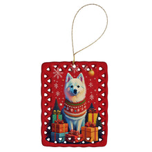 Load image into Gallery viewer, American Eskimo Holiday Christmas Porcelain Ornament