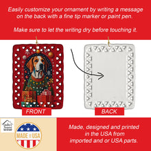 Load image into Gallery viewer, American Foxhound Dog Holiday Christmas Porcelain Ornament