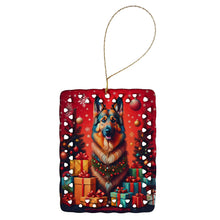 Load image into Gallery viewer, Belgian Tervuren Holiday Christmas Porcelain Ornament