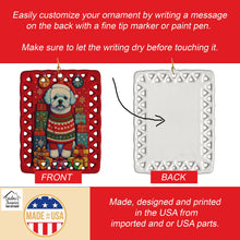 Load image into Gallery viewer, Bichon Frise Holiday Christmas Porcelain Ornament