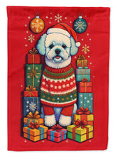Load image into Gallery viewer, Bichon Frise Holiday Christmas Garden Flag – Outdoor Decorative Yard Flag