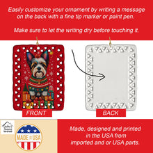 Load image into Gallery viewer, Biewer Terrier Holiday Christmas Porcelain Ornament