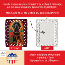 Load image into Gallery viewer, Black and Tan Coonhound Holiday Christmas Porcelain Ornament