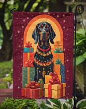 Load image into Gallery viewer, Black and Tan Coonhound Holiday Christmas Garden Flag – Outdoor Decorative Yard Flag