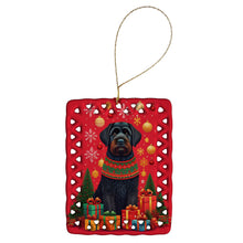 Load image into Gallery viewer, Black Russian Terrier Holiday Christmas Porcelain Ornament