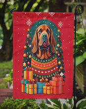 Load image into Gallery viewer, Bloodhound Holiday Christmas Garden Flag – Outdoor Decorative Yard Flag