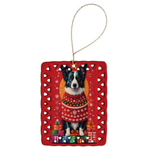 Load image into Gallery viewer, Border Collie Holiday Christmas Porcelain Ornament