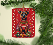 Load image into Gallery viewer, Border Terrier Holiday Christmas Porcelain Ornament