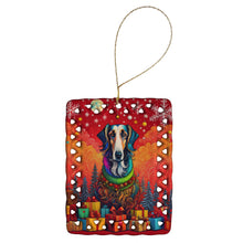 Load image into Gallery viewer, Borzoi Russian Wolfhound Holiday Christmas Porcelain Ornament