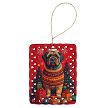 Load image into Gallery viewer, Bouvier des Flandres Holiday Christmas Porcelain Ornament