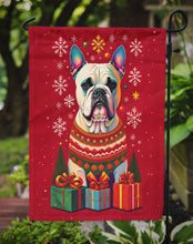 Load image into Gallery viewer, White Boxer Cropped Ears Holiday Christmas Garden Flag – Outdoor Decorative Yard Flag