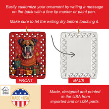 Load image into Gallery viewer, Fawn Boxer Holiday Christmas Porcelain Ornament