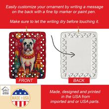 Load image into Gallery viewer, White Boxer Holiday Christmas Porcelain Ornament