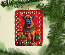 Load image into Gallery viewer, Bullmastiff Holiday Christmas Porcelain Ornament