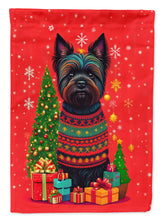 Load image into Gallery viewer, Black Cairn Terrier Holiday Christmas Garden Flag – Outdoor Decorative Yard Flag