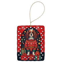 Load image into Gallery viewer, Cavalier Spaniel Holiday Christmas Porcelain Ornament